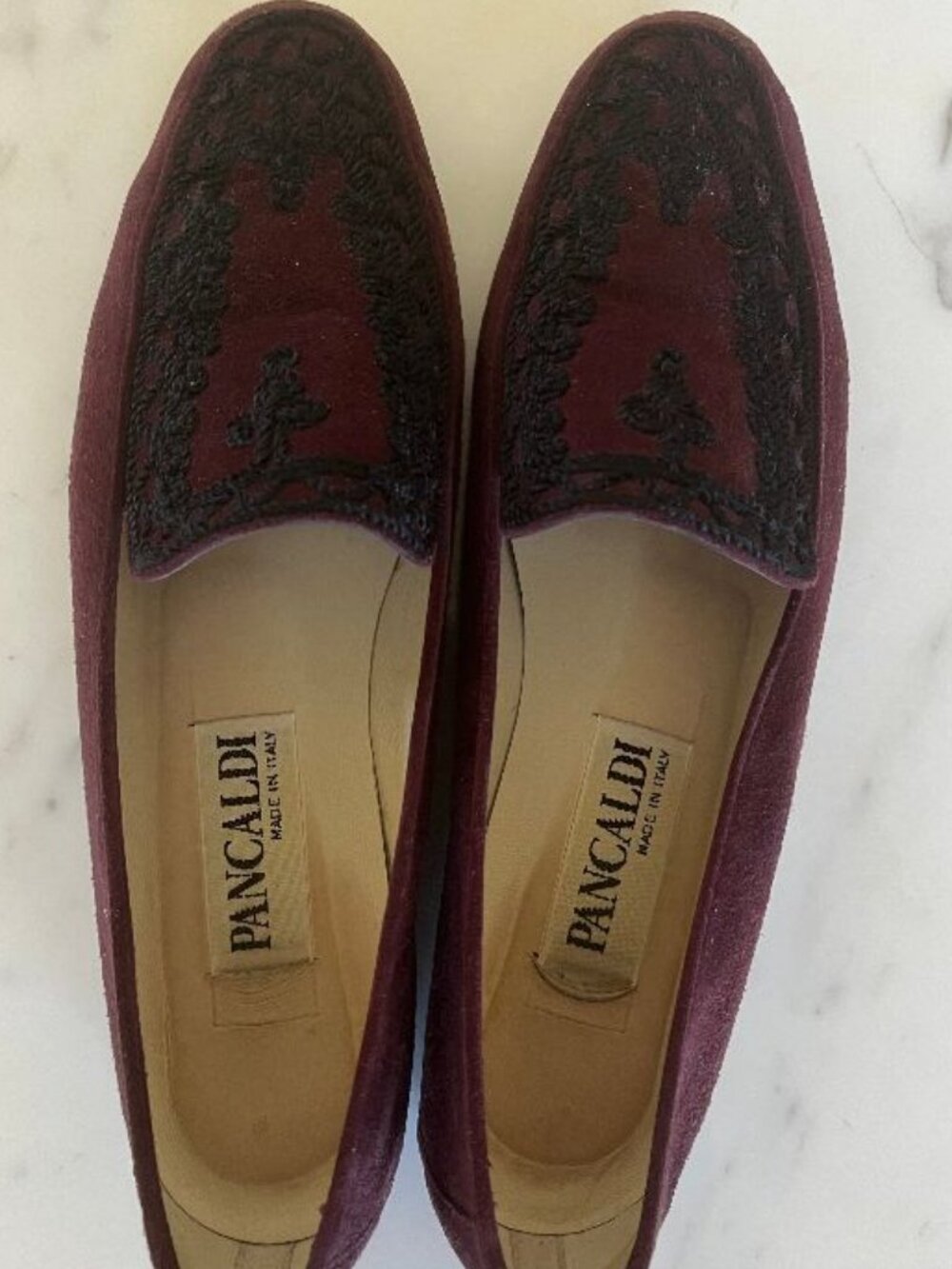 Beautiful Vintage Pancaldi Burgendy Ultra Soft Suede Leather Loafers - Size 8M